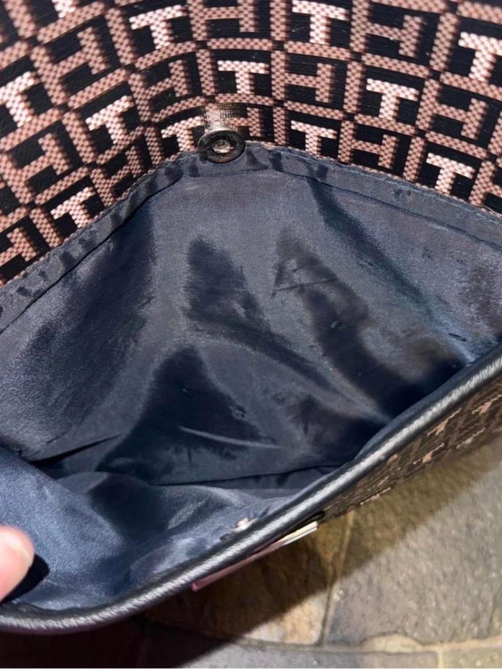 Tommy Hilfiger Black & Pink Monogram Messenger Bag